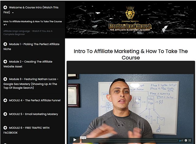 Jonathan Montoya - Affiliate Marketing Course - FREEDOM BREAKTHROUGH - The Affiliate Blueprint Academy